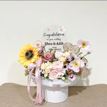 Bloom Box Akrilik Ucapan Wedding Pinang